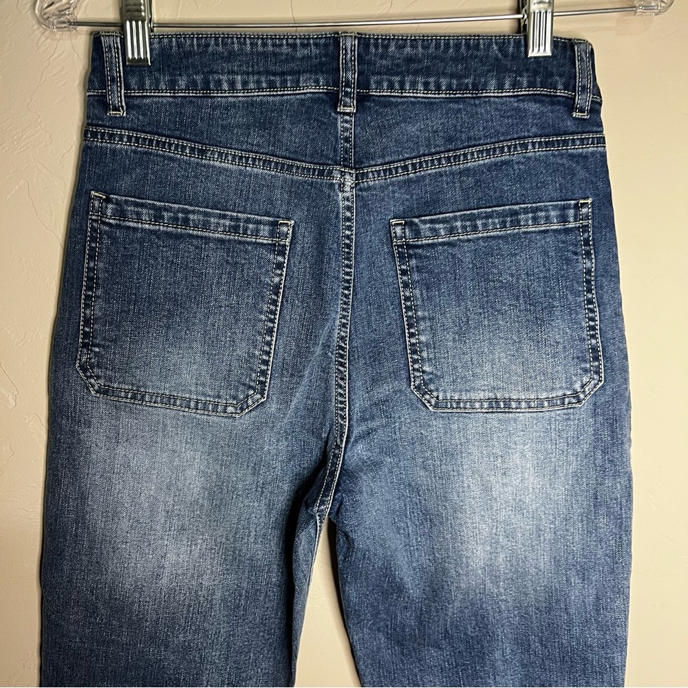 Miu Miu Sailor Button Front High Rise Flare Crop Denim Jeans - Picture 8 of 11